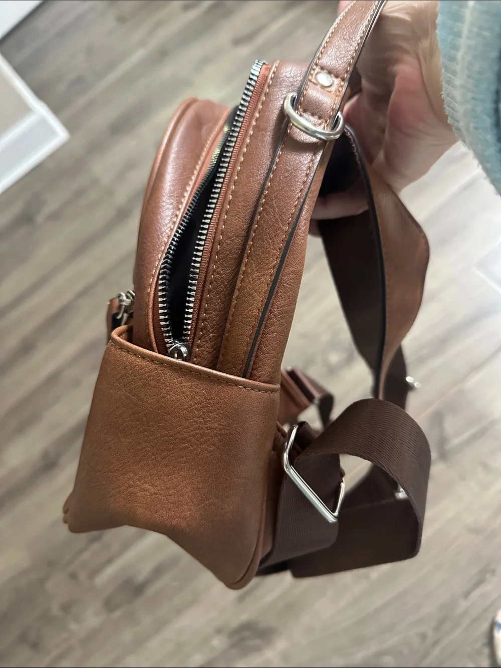 Cluci Brown Faux Leather Mini Backpack Never Used